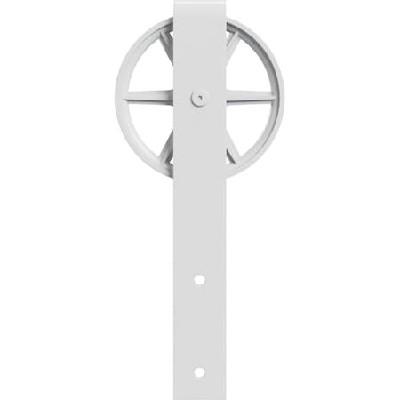 Ekena Millwork Premium Wagon Wheel Roller Hanger w/ Bolts for Barn Door for 1 3/8" Doors, Rocket White GB60013RWRW